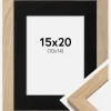 Ramme Oak Wood 15x20 cm - Passepartout Sort 11x15 cm