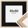 Ramme Oak Wood 50x50 cm - Passepartout Sort 35x35 cm