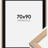 Ramme Oak Wood 70x90 cm - Passepartout Sort 24x30 inches