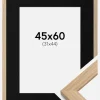 Ramme Oak Wood 45x60 cm - Passepartout Sort 32x45 cm