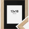 Ramme Oak Wood 13x18 cm - Passepartout Sort 10x12 cm