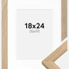 Ramme Oak Wood 18x24 cm - Passepartout Hvid 13x18 cm