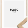 Ramme Oak Wood 60x80 cm - Passepartout Hvid 50x65 cm