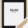 Ramme Oak Wood 35x50 cm - Passepartout Sort 30x35 cm