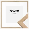 Ramme Oak Wood 50x50 cm - Passepartout Hvid 35x35 cm