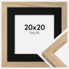 Ramme Oak Wood 20x20 cm - Passepartout Sort 15x15 cm