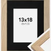 Ramme Oak Wood 13x18 cm - Passepartout Sort 9x12 cm