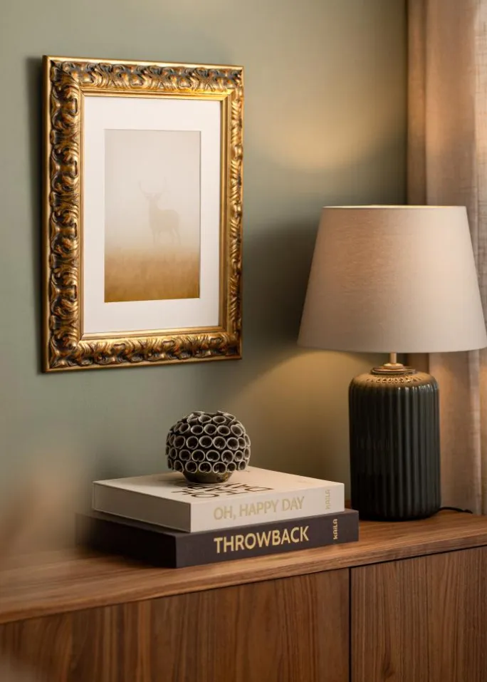 Ramme Odin Guld/Rød - Valgfri Størrelse (Akrylglas)