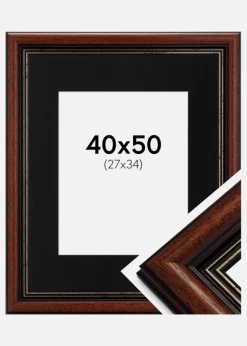 Ramme Old Retro 40x50 cm - Passepartout Sort 28x35 cm