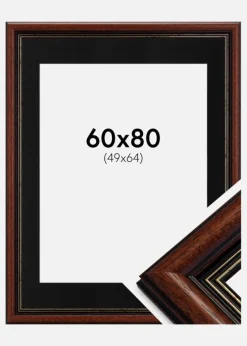 Ramme Old Retro 60x80 cm - Passepartout Sort 50x65 cm
