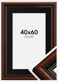 Ramme Old Retro 40x60 cm - Passepartout Sort 30x50 cm