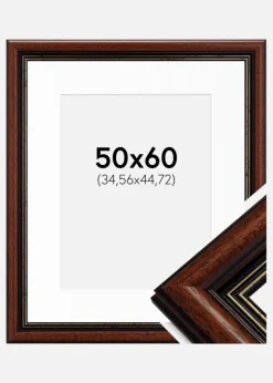 Ramme Old Retro 50x60 cm - Passepartout Hvid 14x18 inches