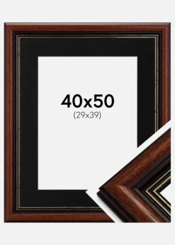 Ramme Old Retro 40x50 cm - Passepartout Sort 30x40 cm