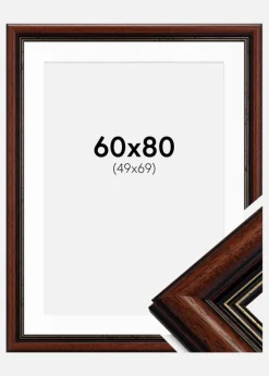 Ramme Old Retro 60x80 cm - Passepartout Hvid 50x70 cm