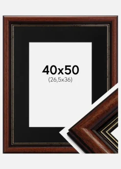 Ramme Old Retro 40x50 cm - Passepartout Sort 27,5x37 cm