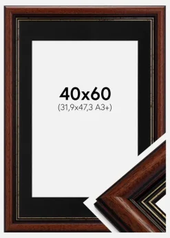 Ramme Old Retro 40x60 cm - Passepartout Sort 32,9x48,3 cm (A3+)