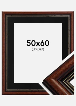 Ramme Old Retro 50x60 cm - Passepartout Sort 40x50 cm