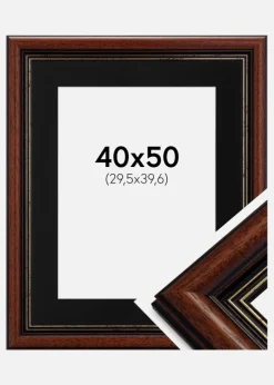 Ramme Old Retro 40x50 cm - Passepartout Sort 12x16 inches