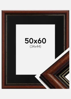 Ramme Old Retro 50x60 cm - Passepartout Sort 35x45 cm