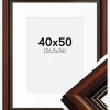 Ramme Old Retro 40x50 cm - Passepartout Hvid 27,5x37 cm