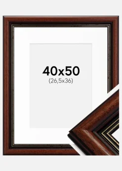 Ramme Old Retro 40x50 cm - Passepartout Hvid 27,5x37 cm