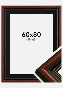 Ramme Old Retro 60x80 cm - Passepartout Sort 50x70 cm