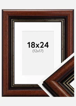 Ramme Old Retro 18x24 cm - Passepartout Hvid 13x18 cm