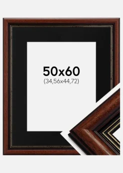 Ramme Old Retro 50x60 cm - Passepartout Sort 14x18 inches