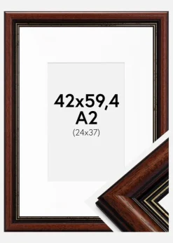 Ramme Old Retro 42x59,4 cm (A2) - Passepartout Hvid 25x38 cm