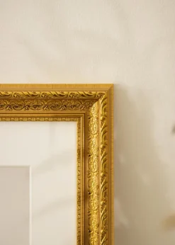 Ramme Ornate Guld 60x80 cm - Passepartout Hvid 49,3x69,3 cm