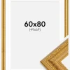 Ramme Ornate Guld 60x80 cm - Passepartout Hvid 50x70 cm