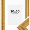 Ramme Ornate Guld 20x30 cm - Passepartout Hvid 15x21 cm