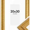 Ramme Ornate Guld 20x30 cm - Passepartout Hvid 10x21 cm