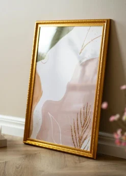 Ramme Ornate Guld 70x100 cm - Passepartout Hvid 24x36 inches