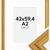 Ramme Ornate Guld 42x59,4 cm - Passepartout Hvid 25x38 cm