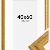 Ramme Ornate Guld 40x60 cm - Passepartout Hvid 25x50 cm