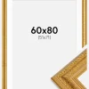 Ramme Ornate Guld 60x80 cm - Passepartout Hvid 52x72 cm