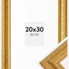 Ramme Ornate Guld 20x30 cm - Passepartout Hvid 9x11 cm