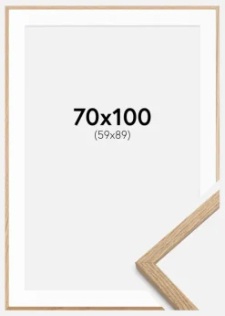 Ramme Oslo Eg 70x100 cm - Passepartout Hvid 60x90 cm