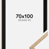 Ramme Oslo Eg 70x100 cm - Passepartout Sort 59,4x84 cm (A1)
