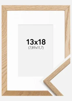 Ramme Oslo Eg 13x18 cm - Passepartout Hvid 3,5x5 inches