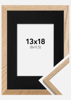 Ramme Oslo Eg 13x18 cm - Passepartout Sort 9x12 cm