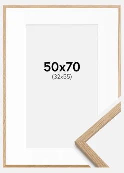 Ramme Oslo Eg 50x70 cm - Passepartout Hvid 33x56 cm