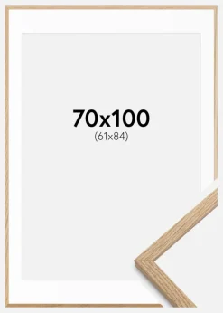 Ramme Oslo Eg 70x100 cm - Passepartout Hvid 62x85 cm