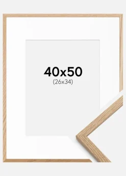 Ramme Oslo Eg 40x50 cm - Passepartout Hvid 27x35 cm