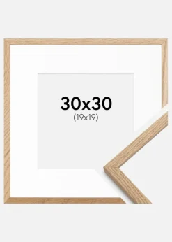 Ramme Oslo Eg 30x30 cm - Passepartout Hvid 20x20 cm