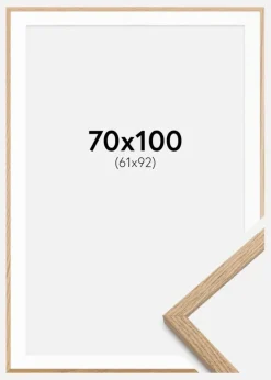 Ramme Oslo Eg 70x100 cm - Passepartout Hvid 62x93 cm