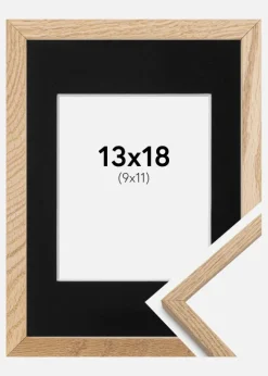 Ramme Oslo Eg 13x18 cm - Passepartout Sort 10x12 cm