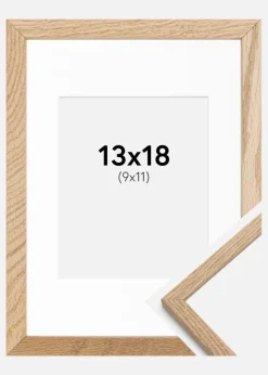 Ramme Oslo Eg 13x18 cm - Passepartout Hvid 10x12 cm