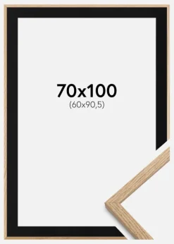 Ramme Oslo Eg 70x100 cm - Passepartout Sort 61x91,5 cm